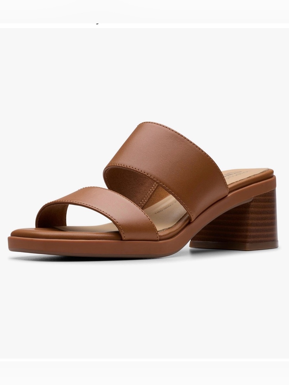 NWOT Clarks Tan Jaylan Leather Block Heel Sandal Size 10